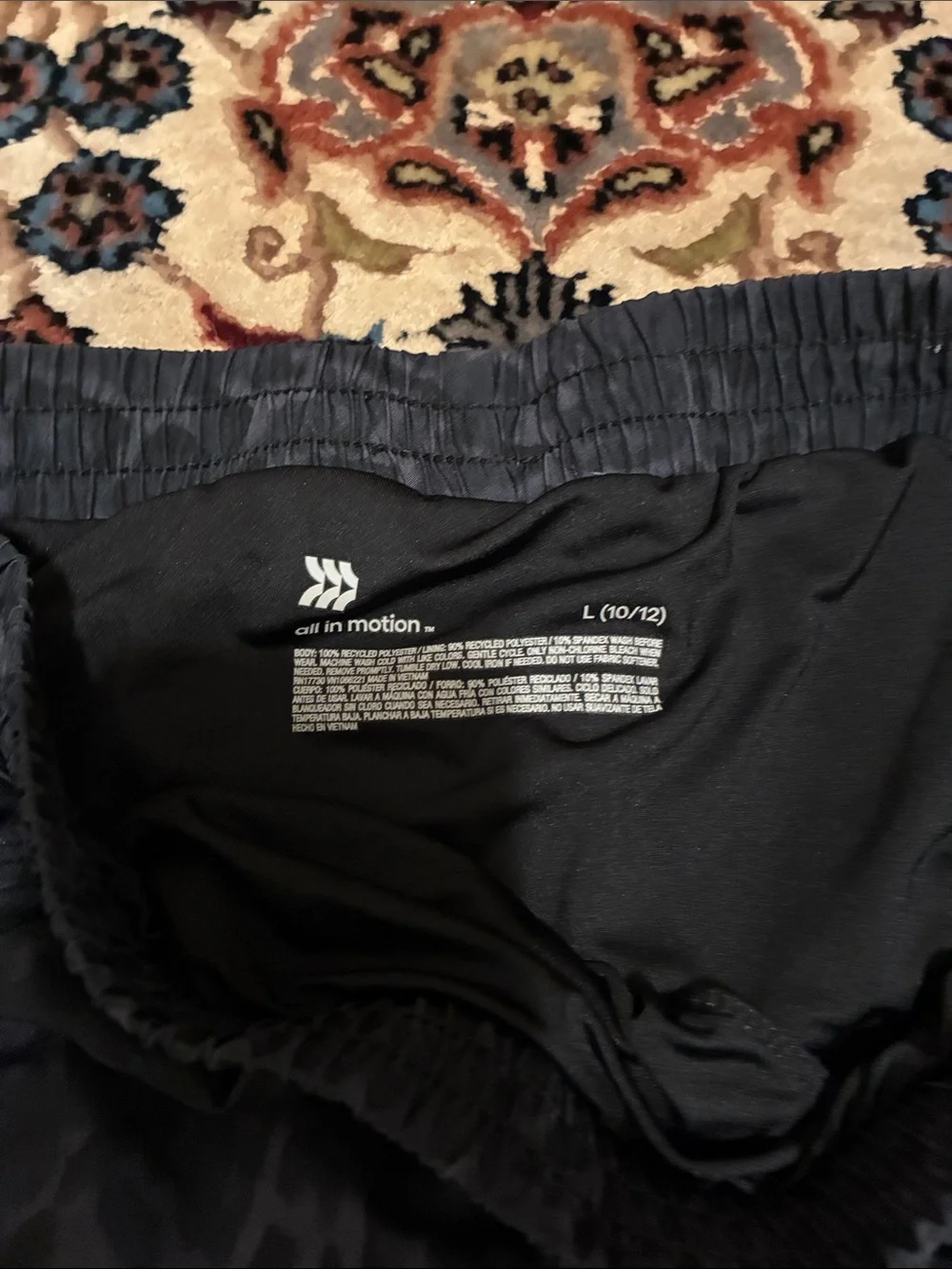all in motion Black Leopard-Print Athletic Shorts